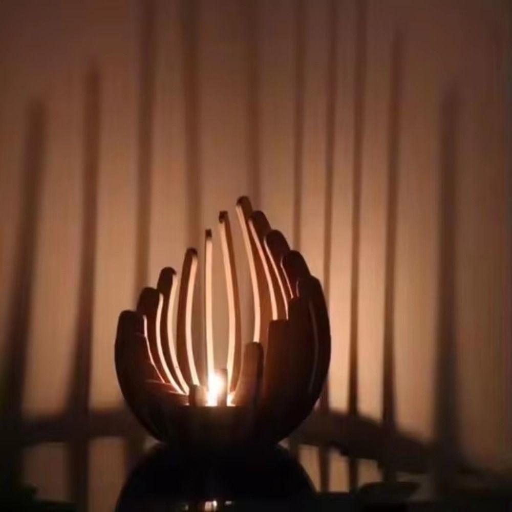Manual Assembly Lotus-shaped Candle Holder Decorative DIY Candle Stand  Home Table Decor