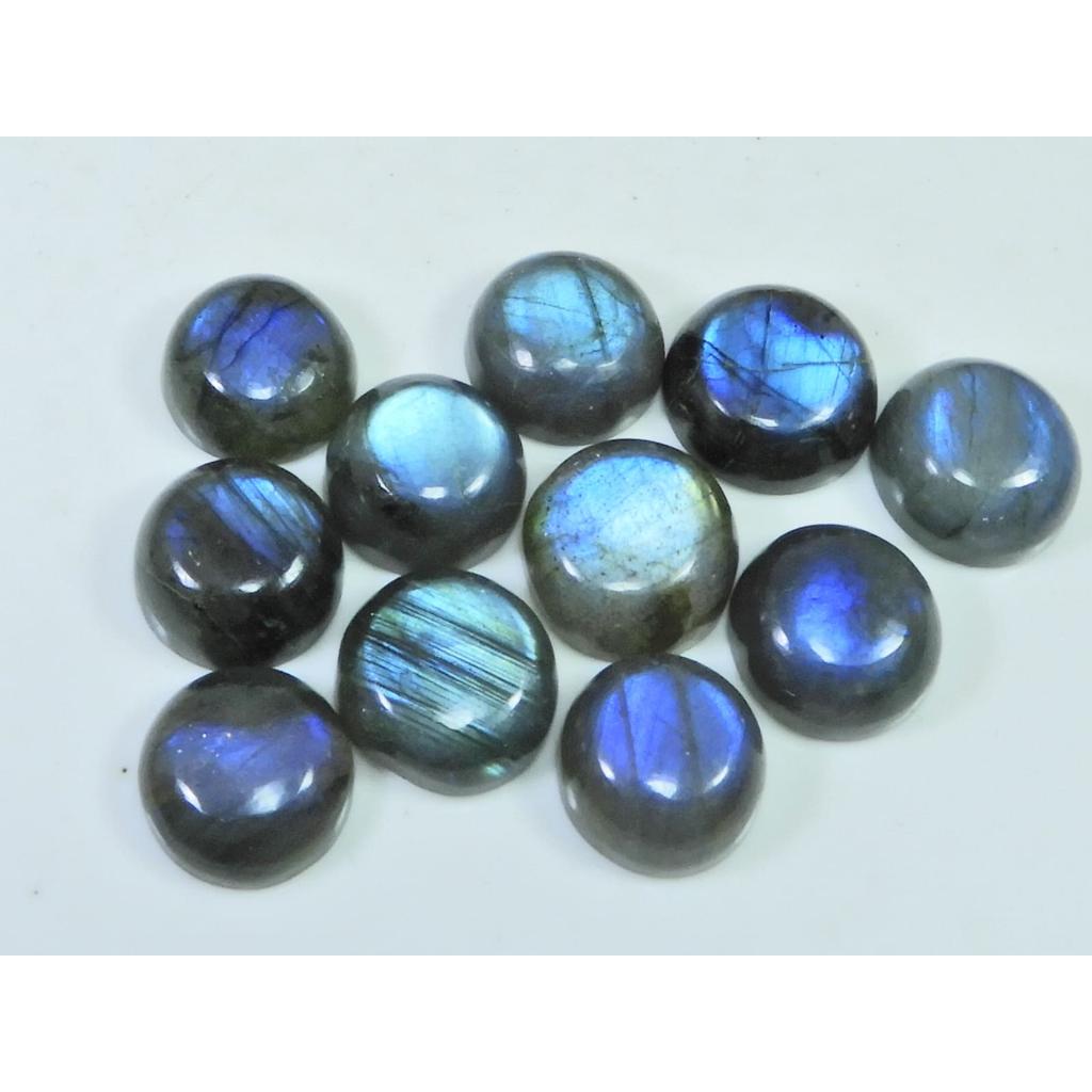 13X13MM Natural Labradorite Blue Round Cabochon Loose Gemstone 11Pcs Lot C-1029