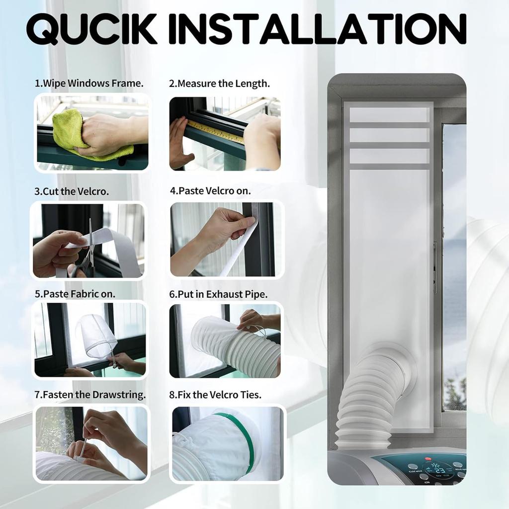 Window Seal Set Portable Air Conditioning and Tumble Dryer Window Sealing Cloth Set for Portable Air Conditionings