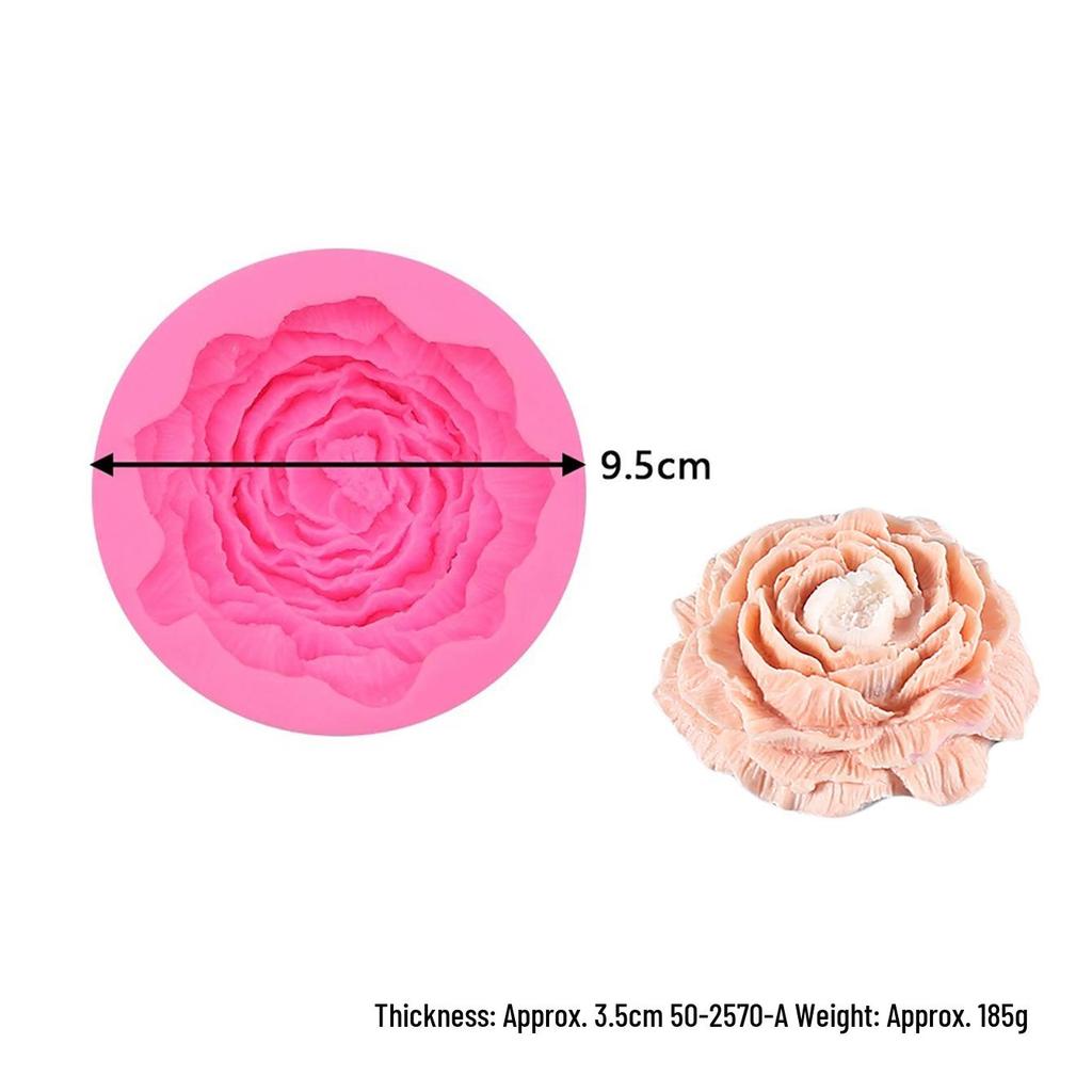 3D Peony & Rose Flower Silicone Mold for Candles, Diffusers, Soaps, and Epoxy Crafts