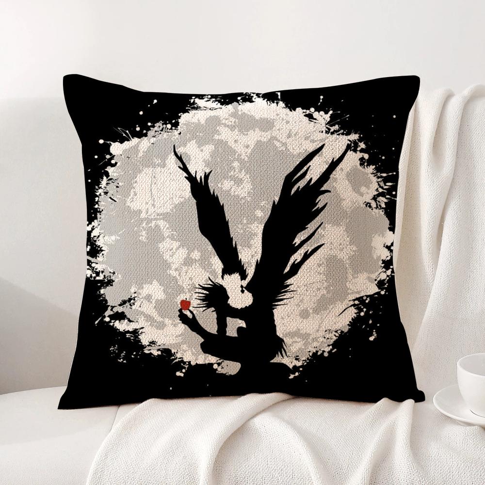 D-Death N-Note Cushion Cover Summer Coolness Linen Fabric Double-Sided Printing Pillow Case Sofa Home Decor Gift