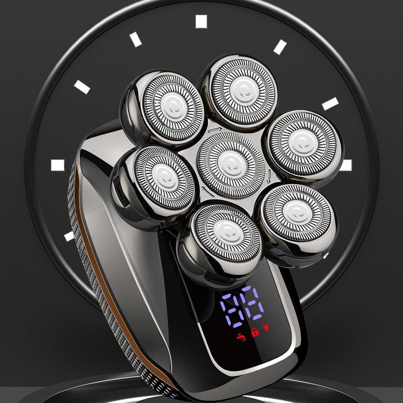 New Electric Bald Head Shaver - 7-Head Razor & Hair Clipper for Men