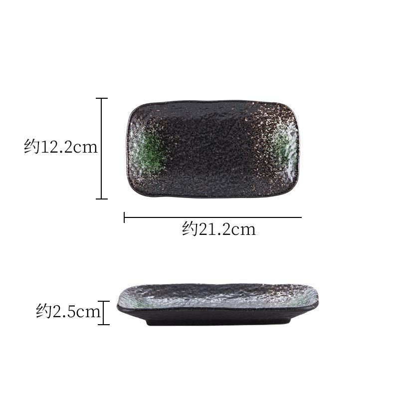 Japanese Plate Cuisine Sushi Plate Western Food Dim Sum Plate Bbq Saury Rectangular Plate Ceramic