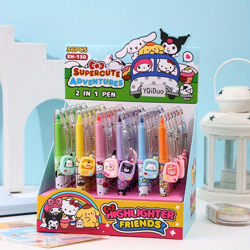 

36pcs Hello Kitty Sanrio Family pencil neutral pen cartoon high-value six-color painting brush student gift pen creative stationery return season Random style 36pcs
