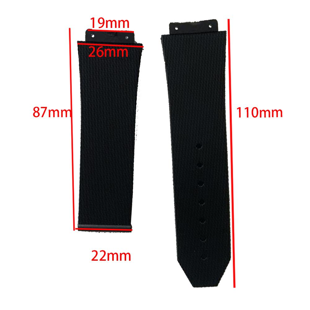 Cinturini per HUBLOT BIG BANG in Silicone 26*19mm Impermeabile Cinturino da Polso da Uomo Accessori per Orologi Braccialetto in Gomma Cinturino da Polso Nero