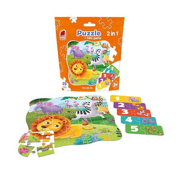 Puzzle 2W1 Zoo Zestaw Układanka Mini Gra Edukacyjna Roter Kafer