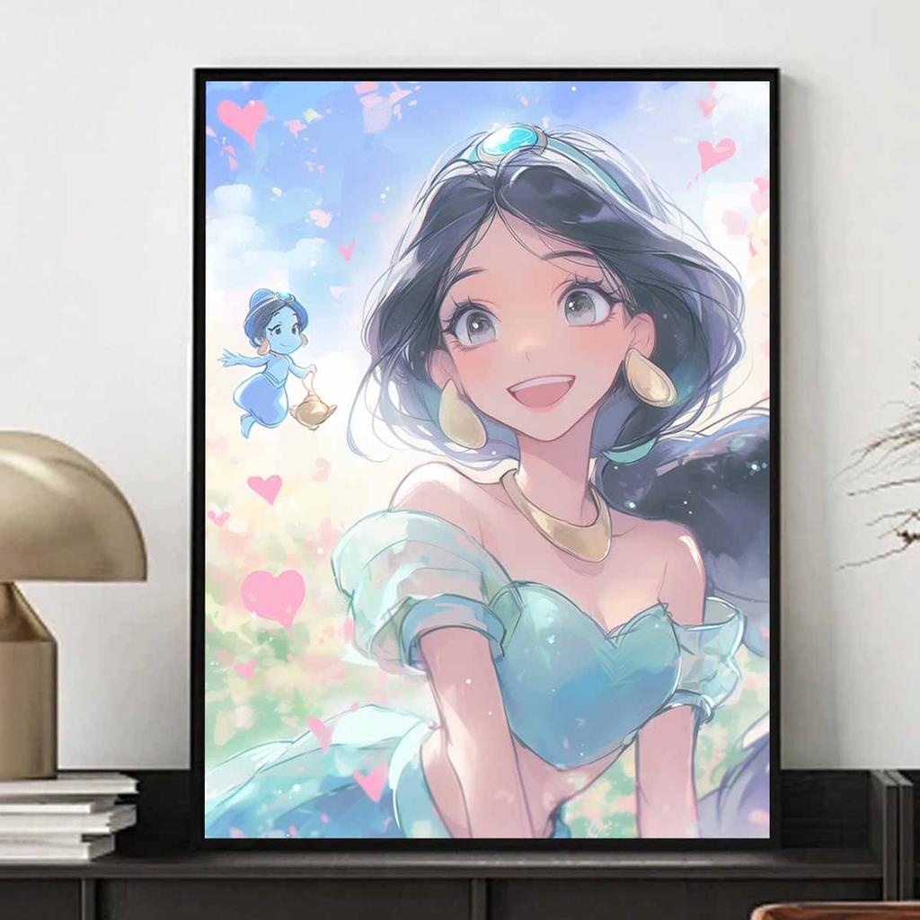 Disney Princess Jasmine Genie Diamond Mosaic Painting Art Kit Handmade DIY Home Decor