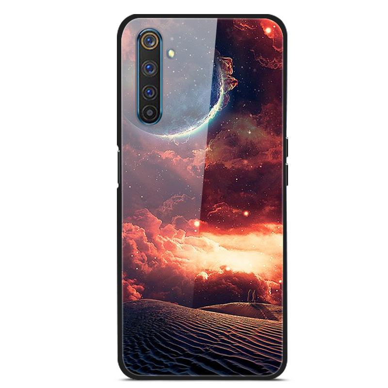 Para OPPO Realme 6 pro Fundas Vidrio Templado Cubierta Trasera del Teléfono para Realme 6pro Fundas con Parachoques de Silicona coque en Realme6 6S 6 s 6i