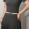 Comfortable Adjustable Waist Strap Belt Slin Waistband for Women Stylish Heart Clasp Detail PU Leather Daily Wear
