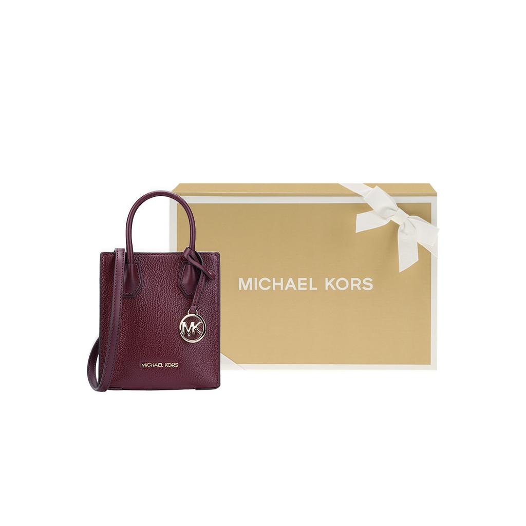 New MICHAEL KORS Mercer Cow Leather Sheet Music Bag, Trunk Bag, Shoulder Bag, Crossbody Bag Mini Women's Fuchsia 35S1GM9T0L-580
