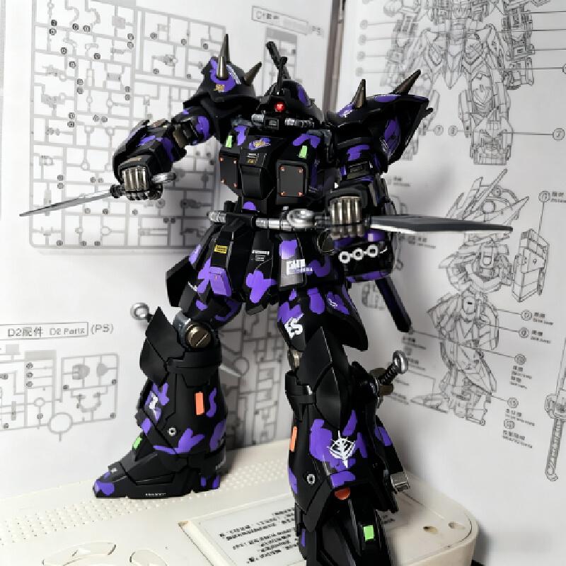 New HG 1/144 Xingyuanshe Efreet Dark Night Camouflage Assembly Model Kit Mecha Action Figures Decor WIth Water Sticker Toys Present