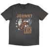 Johnny Cash Unisex Marškinėliai: Kaubojus (Medžio anglies pilka)