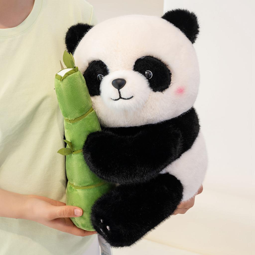Cute bamboo sitting posture pier pier panda doll large plush toy cute stump panda throw pillow