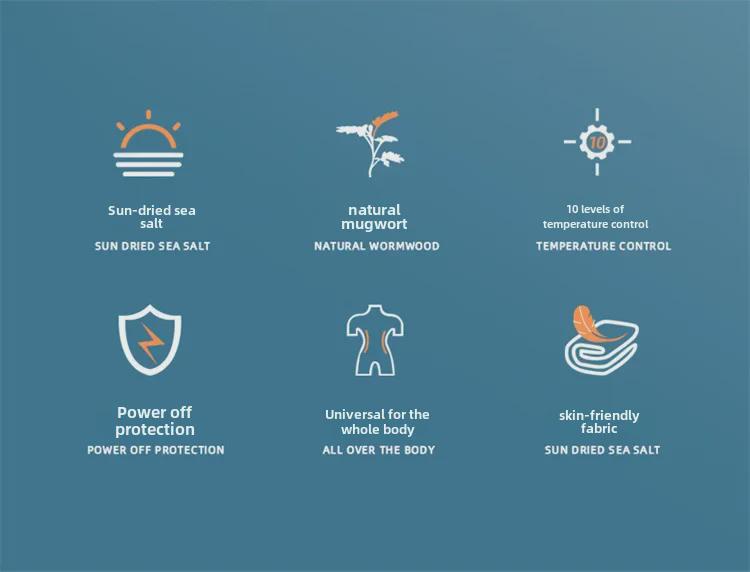 Oaks Electric Sea Salt & Wormwood Heating Belt - Therapeutic Compress for Shoulder, Neck, Waist - Perfect Gift for Parents