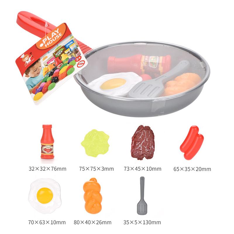 Kids Simulation Food Cooking Game Pretend Kitchen Toys Girls Play House Party Activity Games Pizza Pan Dessert Cake Hamburg Set