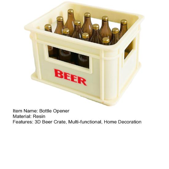 3D Beer Crate Bottle Opener Refrigerator Magnet Bottle Opening Tool Fridge Magnet