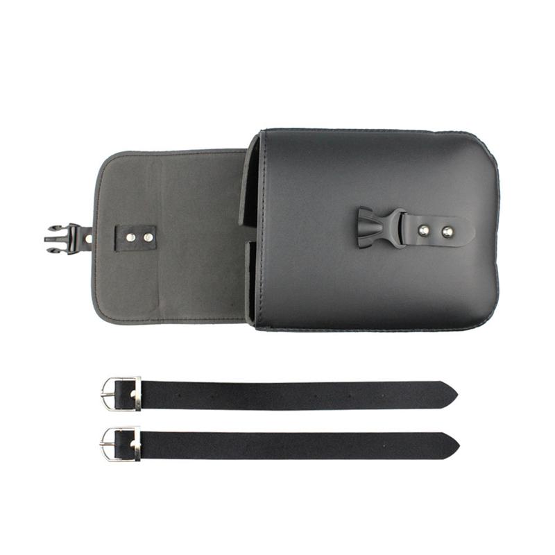 Motorcycle Saddlebags PU Leather Side Tool Bag Luggage Saddle Bags Cycling Storage Kit Side Bag Black Universal