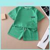 Childrens Summer Short Sleeve Shorts Pajamas With Soft Waffle Fabric For Kids