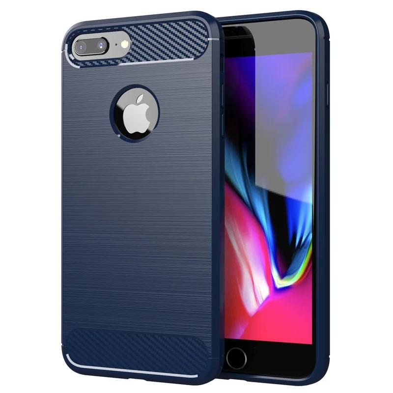 Husă Moale pentru Telefon pentru iPhone XR XS Max X Fibră de Carbon TPU Rezistent la Șocuri Capac Spate pentru iphone 7 8 plus 6 6S SE2 SE3 Husă de Silicon