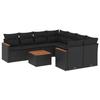 VidaXL Salon de Jardin avec Coussins 9 pcs, Canapés de Terrasse, Ensemble de Meubles de Patio, Mobilier d'Extérieur, Noir 3225824