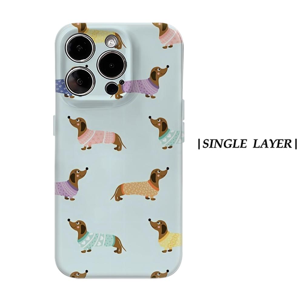 

Sweater Dachshund Phone Case for IPhone 17AIR 16E 16 15 14 13 12 11 17 Pro Max Plus Double-layer Back Cover IPHONE17PROMAX