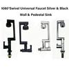 Black Silver Cat Wall Faucet With 1080 Degree Swivel 360 Degree Rotation Pull Down Sprayer Functional Kitchen Sink Faucet