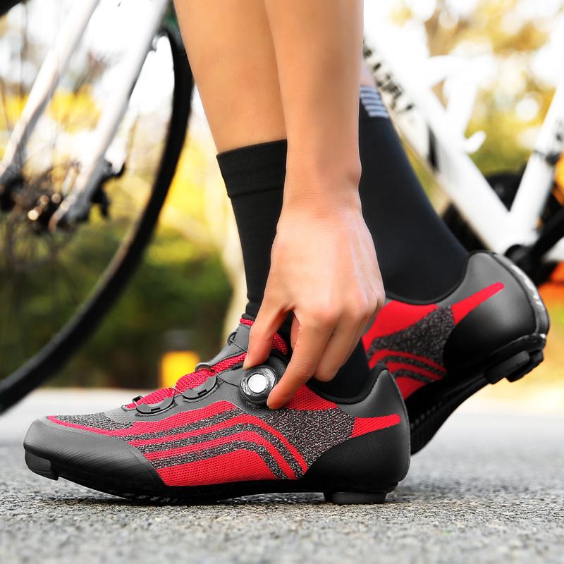 Fahrrad professionelle Radschuhe Unisex vier Jahreszeiten rutschfest atmungsaktiv verschleißfest bequem große Größe Fahrschuhe