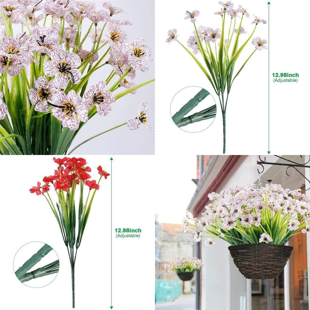 Vibrant Plastic Plum Blossoms High-quality Uv Resistant Artificial Garden Flowers
