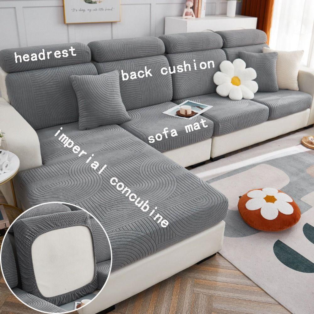 

Бежевый, серый, зеленый, эластичные чехлы для диванов, домашний декор, универсальный вязаный чехол для сиденья, противоскользящие мягкие секционные чехлы для дивана, дивана back cushion cover