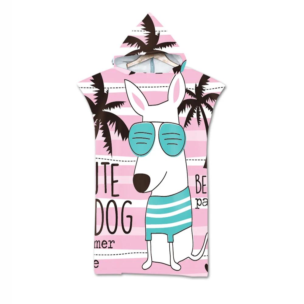 Toalla de Playa de Moda de Verano Microfibra Secado Rápido Capa Grande con Capucha Poncho de Animales de Dibujos Animados para Adultos Bata de Baño para Nadar Surf Toalla de Baño