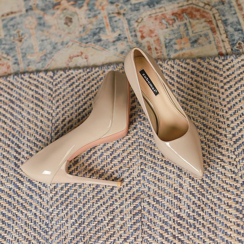 Sommer Neue Spitz Lackleder Wasserdicht Sexy Temperament frauen Stiletto High Heels