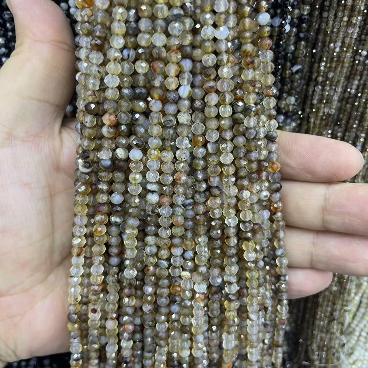Colorful Agate Beads: 2-4mm Loose Spacer Beads for Handmade DIY Bracelets and Necklaces 2mm (150 beads) ~37cm