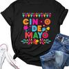 Cinco De Mayo T Shirt Women Mexican Sombrero T-Shirt Mexican Fiesta Party Shirts Casual Festival Tops