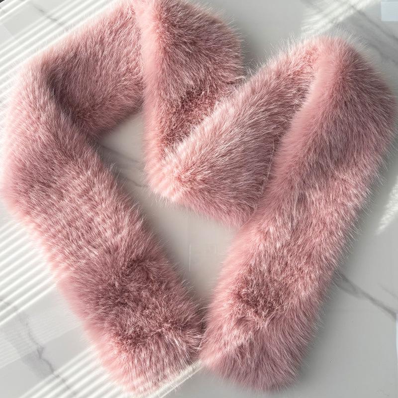 European and American Style Thickened Imitation Fox Fur Scarf: Warm, Versatile, Plush Neck Warmer