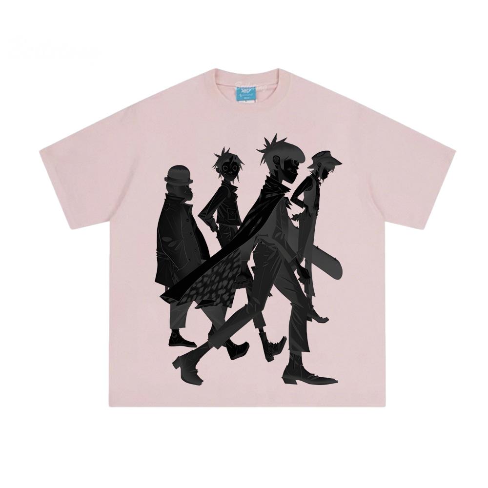 Árnyékok Póló Gorillaz Ugyanaz, mint a hivatalos weboldal 100% pamut Divat Kényelmes Camisetas Felsők Harajuku Nyári Kerek nyakú póló
