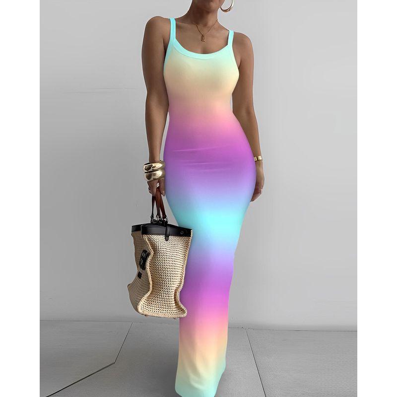 Tailored and Tight Long Dress with Camisole Sling Slim Fit Skinny Long Dress