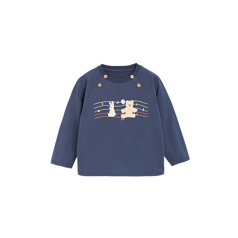 Kids' Pure Cotton Embroidered Long-Sleeve T-Shirt