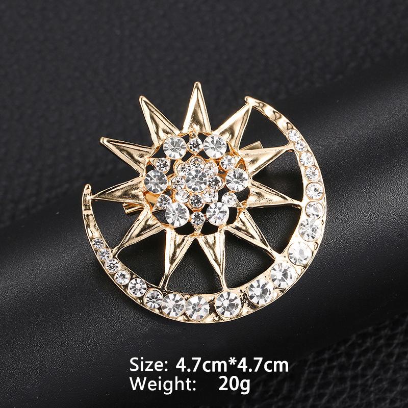 Muslimischer Stern Mond Brooch Universelle Legierung Brooch Trendige Und All-Match Kleidung Rucksack Schal Accessoires Broschen 1 Stück
