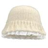 Lace Flower Ruffle Winter Bucket Hat Solid Color Basin Cap Sweet Ear Protection Hats  Outdoor Girl