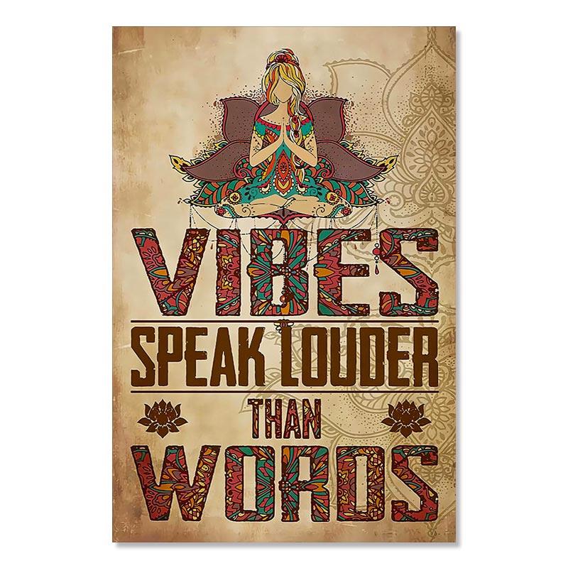 Vintage Yoga Chakra Awakening Postere și imprimeuri Iubitor de yoga Mișcarea mâinii Relaxați-vă pictura pe pânză Modern Wall Home Decor Pictures