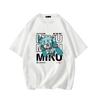 Diva Miku Hatsune Baumwoll-Kurzarm Herren Oversize T-Shirt für Teenager