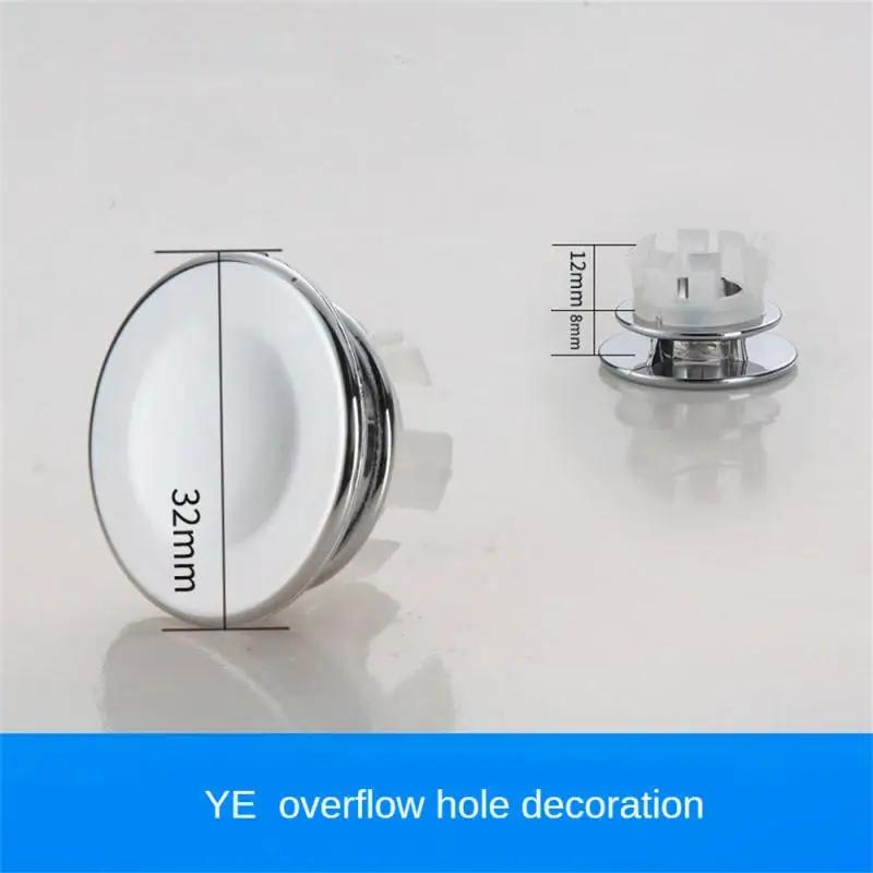 Sink Hole Overflow Cover For Kitchen Bathroom Basin Decoration Tub Drain Cover Sink Wash Basin Round Overflow Ring Plug
