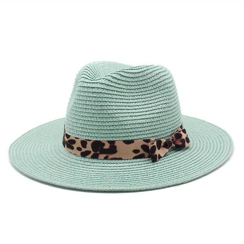 Spring/Summer Panama Hat Yellow Belt Accessories Straw Top Hat Beach Breathable Casual Jazz Hat Straw Hat