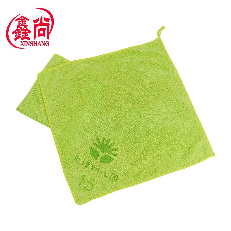 Kindergarten square towel hot stamping microfiber water-absorbing children's hand towel gas station square towel