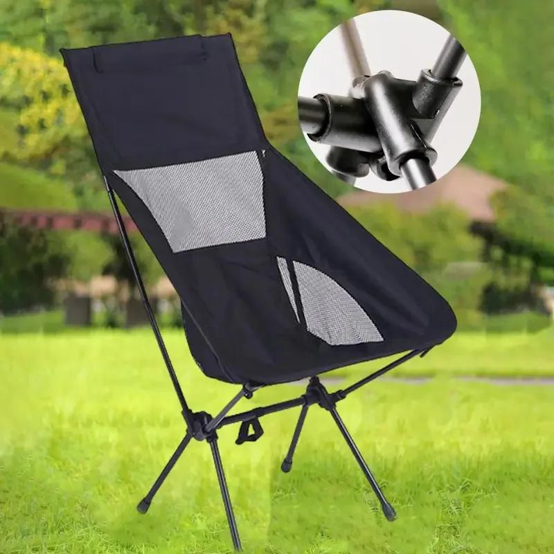 High Back Ultralight Folding Camp Chair with Storage Bag Compact Portable Tall Hiking Chair and Beach Chair Removable 3 Colors