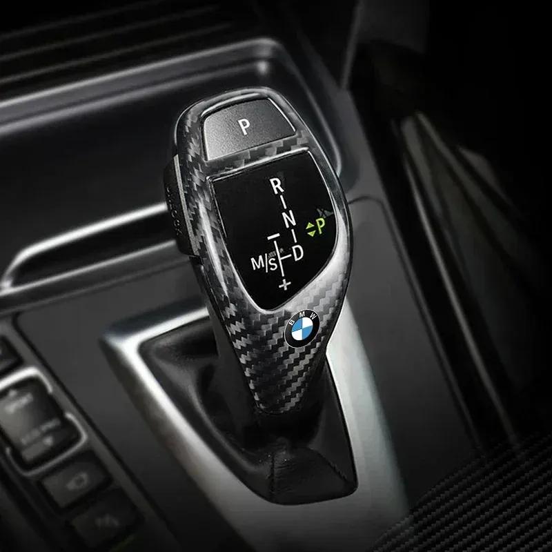 -Car Gear Shift Handle Sticker Carbon Fiber Pattern Protective Cover For BMW M X1 X2 X3 X4 X5 X6 X7 E30 E39 E46 E60 E61 E90 E70