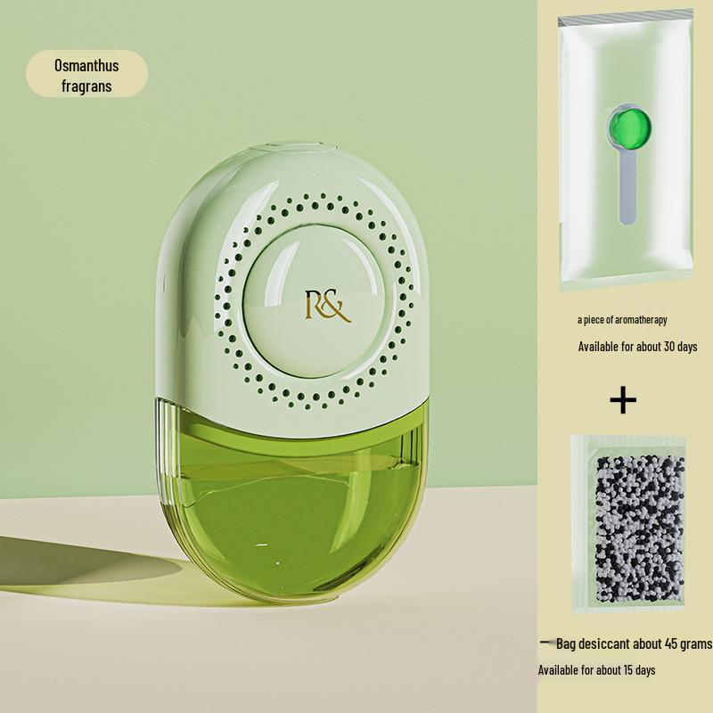 Wall-Mounted Fragrance Dehumidifier Box with Non-Marking Moisture Absorbent Bag for Wardrobes & Cabinets