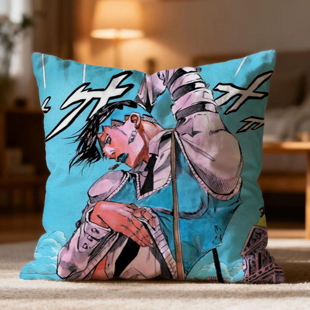 Hot J-JJoJo's Bizarre Adventure Cushion Cover Soft Washable Pillow Case Multi-Scene for Couch Bed Travel Office Use