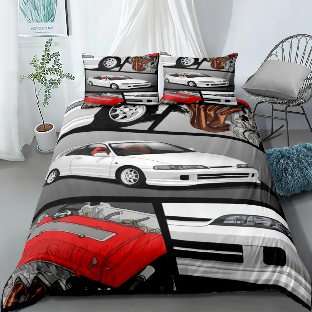 Initial D Comics Duvet Cover Set EU Single Double King US Twin Full Queen Size Bedclothes