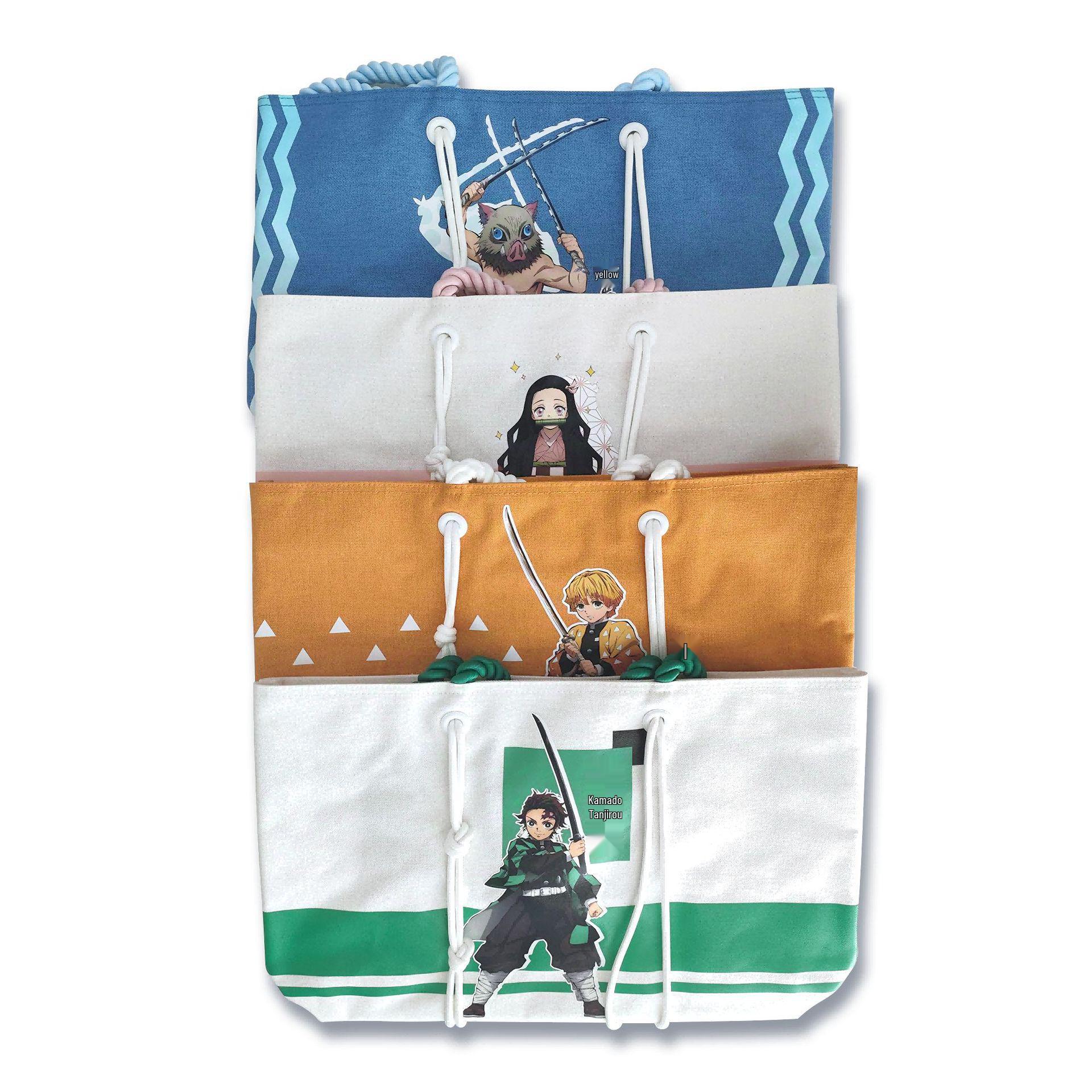 Genuine Demon Slayer: Kimetsu no Yaiba Large Capacity Canvas Tote Shoulder Bag